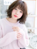 モッズヘア 越谷(mod's hair)&nbsp;ゆるふわミディアム大人かわいい重軽ニュアンスくせ毛風ボブa