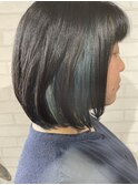 インナーカラー/前下がり/小顔/くびれボブ/大人可愛い