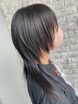 リアイス(Re:ICE) ミニウルフ/くすみブルー/流れるレイヤー/インナーハイライト