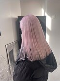 アッシュピンク イメチェンヘアスタイル ピンクブラウン
