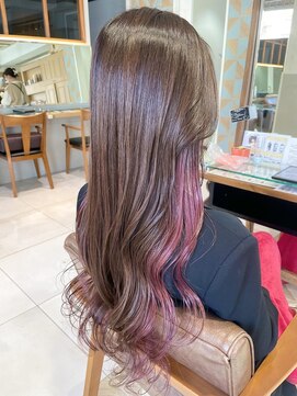 バブ バイネオリーブ(Bab by neolive) インナーカラー☆チェリーピンク