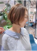 大人美人ショートボブ 明るめベージュカラー 【錦糸町】
