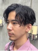 ツイストスパイラルパーマメンズパーマ波巻きパーマツーブロック