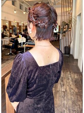 モク 大阪梅田店(MOK) 【ぷくぷくねじねじ】カラーゴムアレンジ