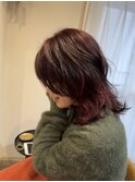 ウルフカット カシスレッド