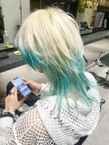 ノブレス ノアール(NOBLESSE NOIR)&nbsp;ロングウルフ/ブロンド/ミント/エンドカラー/デザインカラー