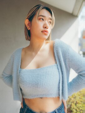 ベンジー オウン 代々木上原店(benji own) 【benji】ハイライト　ミニボブ　うざバング