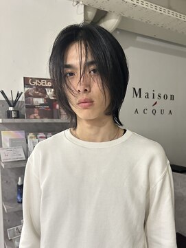 メゾンアクア 表参道(Maison ACQUA) =メンズボブ/ダークアッシュ/ニュアンスパーマ／MAN’S HAIR