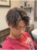 スパイキーショート/スペインカール<理容室>[メンズ/床屋/神田]