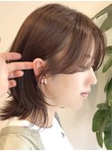 ★小顔前髪レイヤーカットナチュラル透明感ベージュ