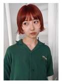 ボルドーオレンジミニボブ