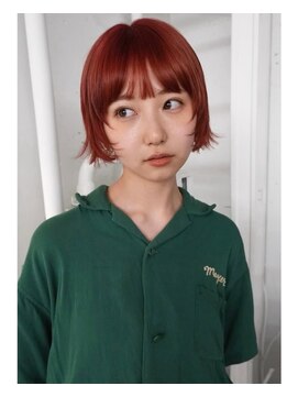 レコ 渋谷(LECO) ボルドーオレンジミニボブ