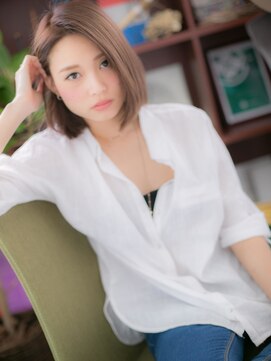 カバーヘア ブリス 上尾西口店(COVER HAIR bliss) 大人かっこいいロブヘア前下がりボブA1上尾30代40代50代!