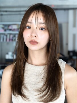 エインアンリー 明治神宮前(AIN.ANLY.) ホワイトグレージュミニウルフデジタルパーマチェリーブラウン