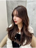 イメチェンヘアスタイル小顔に見せるヘアココアベージュ