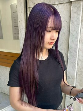 リアン(Lien) 透明感パープルアッシュ/ロング/レイヤーカット