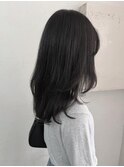 ロングレイヤーカット 地毛風 ダークグレージュ