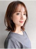 似合わせカット前髪艶感愛されダークパープルエアリーカール