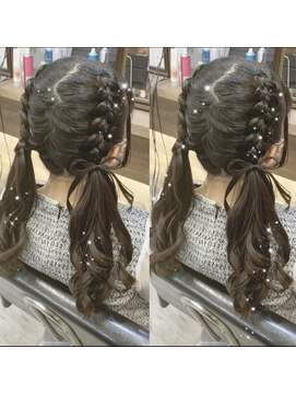ヘアセット アリエス 新宿駅前店(aries) 髪リボンツインテール