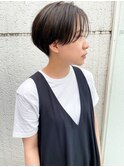 大人かわいいマッシュショートハンサム前髪フェザーバングボブ