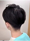 ツーブロックバーバーマッシュ ショート ビジネスマン 学生 黒髪