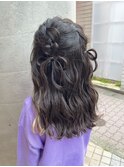 キッズアレンジ【ヘアセット】小学生アレンジ ハーフツイン