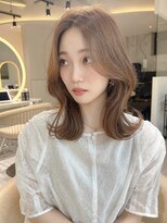 ロンドメリア 天神大名店(Lond Melia) ★くびレイヤーエモージュインナーグレージュ前髪ピンクベージュ