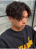 ツイストスパイラルパーマ/メンズ/刈り上げ/眉毛/ツイスト