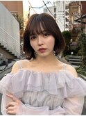 大宮韓国タッセルボブヘイリー切りっぱなし前下がりボブ20代30代