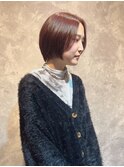 カシスバイオレット/ショートカット/暖色系カラー