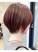 【Say.福岡】丸みショート×ピンクブラウン×艶感×20代30代40代