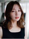 ☆フェミニンロング大人かわいいぱっつん前髪レイヤーカット小顔