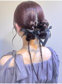 【Lilly渋谷】#ヘアセット#ヘアアレンジ#編み込み#シニヨン