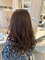 ルーチェココ ブラン(Lu'ce coco blanc)&nbsp;デジタルパーマ透け感ブラウンのゆるふわロング