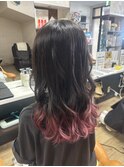 裾カラーピンク