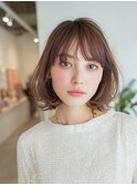 前髪あり/ボブカット/大人可愛いナチュラルボブ/髪質改善
