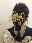 編み込みダウンスタイル