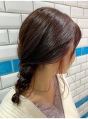 イヤリングカラーの編み下ろしヘアアレンジ新宿