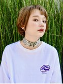 透けバングショートスタイル