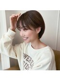 stylist大山）丸みショート◎くすみベージュ