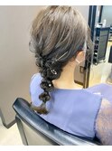編みおろし ヘアセット 花嫁 玉ねぎ