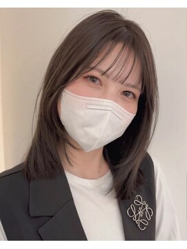 ノク(nok) モノトーンカラー_グレージュカラーココアベージュボブウルフ