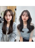 似合わせ韓国ヘアレイヤーカット　小顔顔周りビフォーアフター　