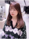 韓国レイヤーミディアムセミロングインナーカラートリートメント