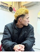 メリケンバーバーショップ フクオカ(MERICAN BARBERSHOP FUK)&nbsp;ハイライトマッシュパーマウルフアッシュブラック