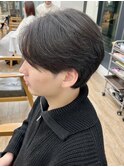 韓国センターパート×黒髪ツーブロック[メンズ]
