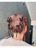 お呼ばれアレンジ/ヘアアレンジ/カチモリ【toe松山】
