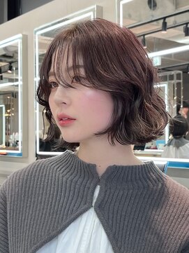 ロンドミラー 博多店(Lond Mirror) メルティカラーマロンベージュ似合わせカットボブ顔周りカット
