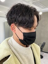 センターパート/ニュアンスパーマ/韓国/フェーザーパーマ/眉毛