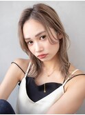 大人可愛い美髪小顔魅せカットミルクティーベージュ20代30代269